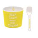 Keep Calm Porzellan Eisbecher, gelb,  8.5 cm