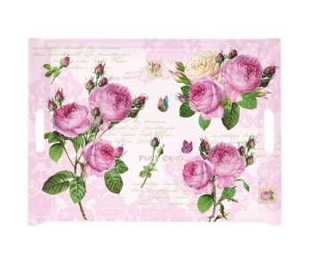 Romantic Roses Tablett m. Griffen45x31cm