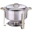 Chafing Dish, rund, 7,5 l mit vergoldeten Griffen