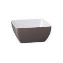 Schale Pure Bicolor 25x25cm H: 12cm, taupe/weiss