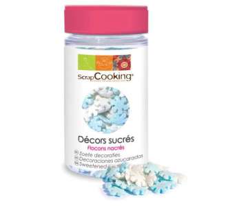 Dekorzucker Schneeflocken weiss/blau 50g