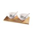 PRODEGA Appetizer-Set 2xSchale 13cm m. Lffeln+Bambus Sockel