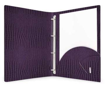 Portfolio Mappe mit Ringen Fashion violett Kroko