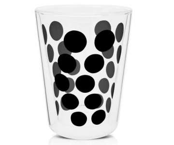 Dot Dot Teeglas schwarz, doppelwandig 35 cl