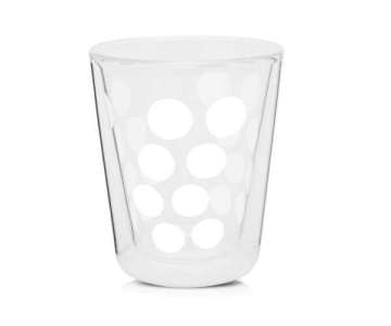 Dot Dot Kaffeeglas weiss, doppelwandig 20 cl