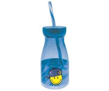 Smiley Kid Boy Flasche mit Strohhalm blau, 36cl