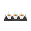 TOP CC Tapas Set, 3xSchale/Lffel, Schiefertablett 30x10cm