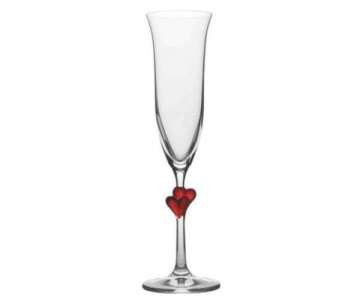 L\'Amour Sektkelch mit roten Herzen 175ml H: 242mm