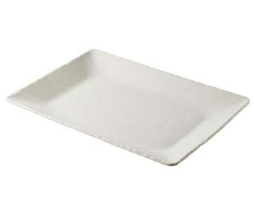 Platte rechteckig, 33.5x24.5x3 cm, Schiefer-Stil, weiss