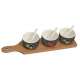 World of Party Appetizer Set m. 3. Schalen und Bambus Tablet