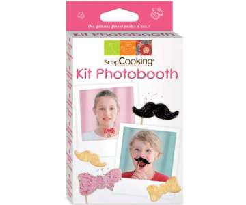 Set Photobooth mit 2 Edelstahlausstecher + 10 Holzsticks