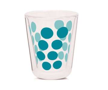 Dot Dot Kaffeeglas aqua blau, doppelwandig 20 cl