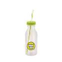 Soda Flasche m. Trinkhalm grn/Emoticon breites Grinsen 55cl