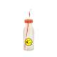 Soda Flasche m. Trinkhalm coral/Emoticon yummy 55cl