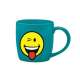 Smiley Porz. Espr.tasse  auqa blau/Emoticon zwinkern 7.5cl