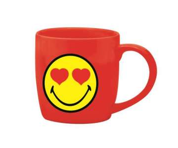 Smiley Porz. Espressotasse rot/Emoticon love 7.5cl