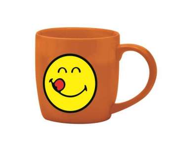 Smiley Porz. Espressotasse coral/Emoticon yummy 7.5cl