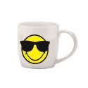 Smiley Porz. Espr.tasse weiss/Emoticon cool/Sonnenbri. 7.5cl