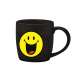 Smiley Porz. Espressotasse schwarz/Emoticon happy 7.5cl