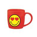 Smiley Porz. Kaffeetasse rot/Emoticon love 20cl