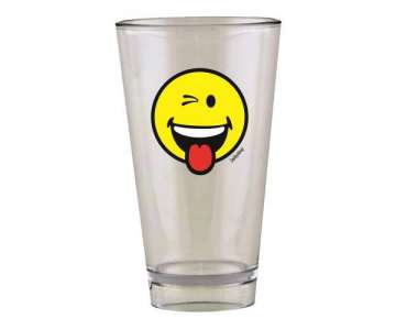 Smiley Glas, Emoticon zwinkern 30 cl