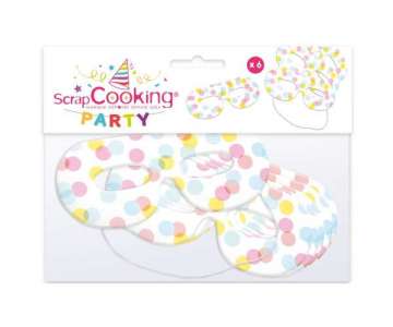 Partymasken Confetti, 6 Stk.