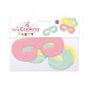 Partymasken multicolor pastel, 6 Stk.