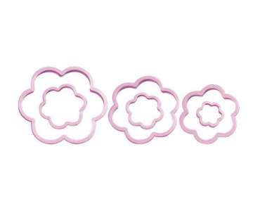 Plastik Ausstechform Blume, rosa, 6er Set