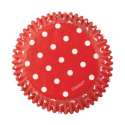 Cupcake Backfrmchen, rot/weiss gepunktet, 75 Stk.