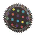 Cupcake Backfrmchen Neon Dots, schwarz, 75 Stk.