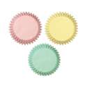 Cupcake Backfrmchen Pastel, pink/gelb/bl.-gr., 75 Stk.