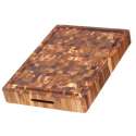 Teak Hackblock/Servierbrett, 51x35.5x6.4 cm