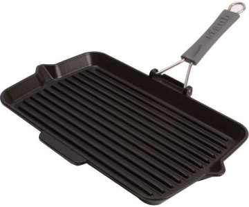 Grillpfanne schwarz rechteckig, 34x21cm