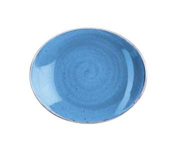 Stonecast Blau Platte oval 19x16cm