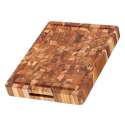 Teak Hackblock/Servierbrett m. Saftrille, 40.5x30.5x5 cm