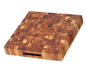 Teak Hackblock/Servierbrett quadr., 30.5x30.5x5 cm