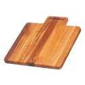 Teak Schneide-/Servierbrett, Griff m. Rille, 30.5x26.5x2 cm