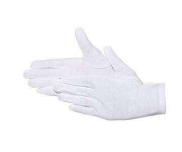 12 Paar Baumwoll-Handschuhe mit Noppen, weiss Gr.9