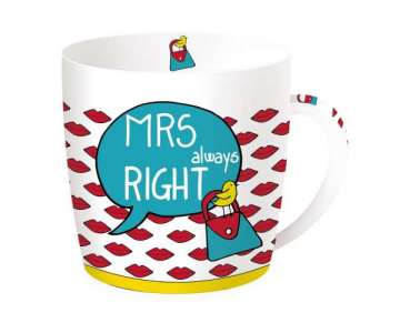 Mrs. Right Porzellanbecher, 350 ml in GB