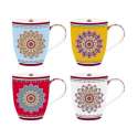 Bohemian 4er Set Porzellanbecher 350ml