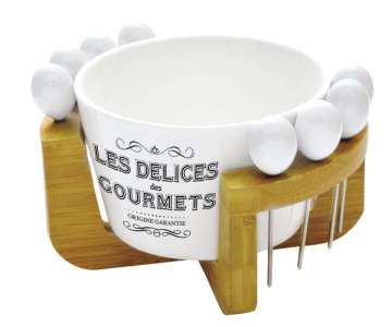 Les Delices des Gourmets Appetizer Schale m. 8 Picks+Bambus