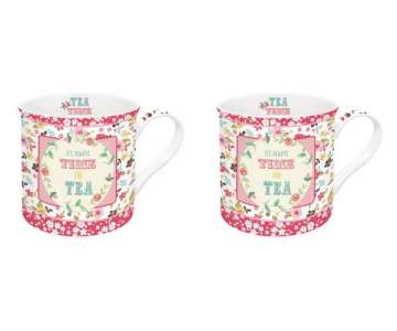 Time for Tee 2er Porzellanbecher 300 ml in GB, pink