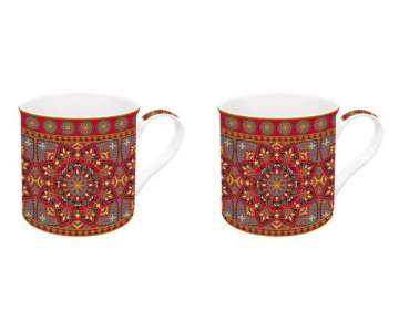 Art Around the World Mandala 2er Porzellanbecher 300 ml in