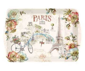 Paris forever Tablett m. Griffen 46x32 cm