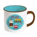 Retro Break Coffee Keramikbecher 300 ml, blau