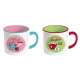 Retro Break Tee 2er Set Keramikbecher 300 ml, grn u. pink