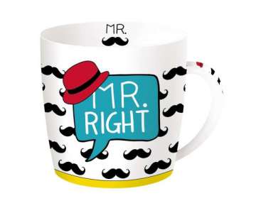 Mr. Right Porzellanbecher, 350 ml in GB