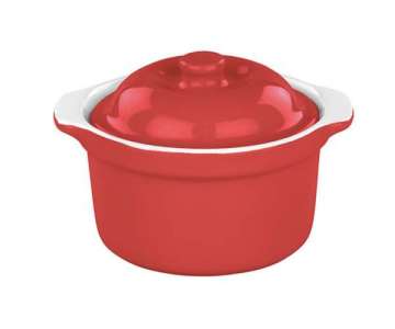 Keramik Mini Cocotte, 11x13x8 cm, rot