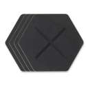 Untersetzer hexagon 4 Stk., schwarz, 10x10 cm