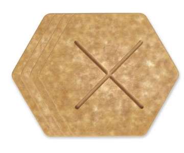 Untersetzer hexagon 4 Stk., natur, 10x10 cm